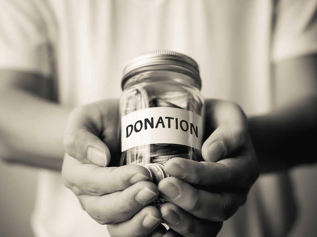 ETS Waste charitable donations. Donation jar.